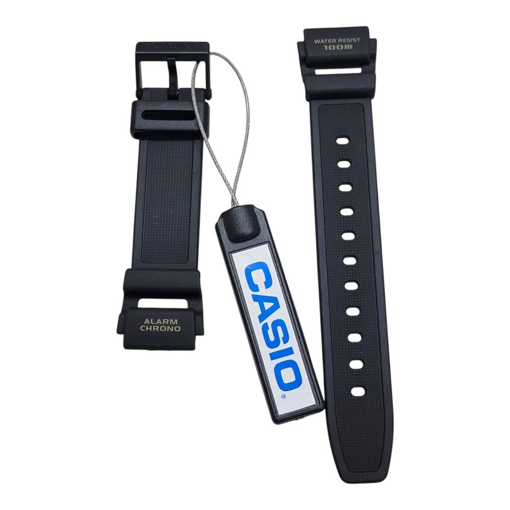 Casio AQ-150W Watch Band Strap Black Resin AQ-150W-1EVWT Alarm Chrono 19mm OEM